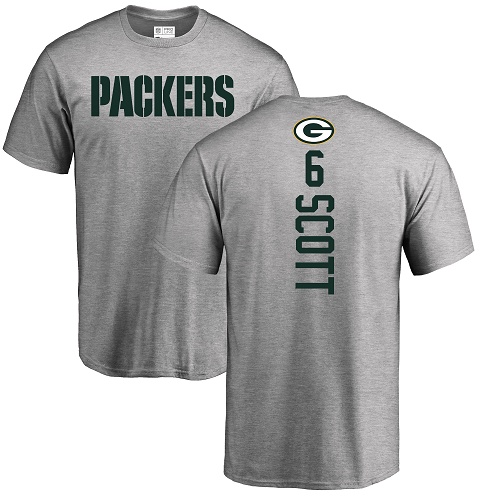 Green Bay Packers Ash #6 Scott J K Backer Nike NFL T Shirt->green bay packers->NFL Jersey